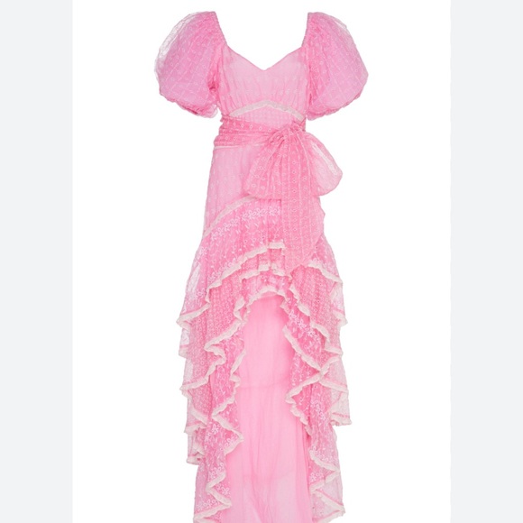 LoveshackFancy Cayden Silk Dress GREEN - Picture 16 of 17